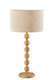 28" Brown Solid Wood Candlestick Table Lamp With Off White Drum Shade
