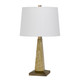 28" Brown Table Lamp With Off White Empire Shade