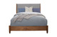 Brown and Gray Solid Wood And Linen Queen Bed Frame