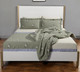 Natural and White Solid Wood And Upholstery California King Bed Frame