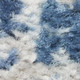 9' X 12' Ivory Gray And Blue Abstract Distressed Area Rug