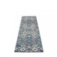 10' Blue And Ivory Floral Distressed Runner Rug