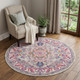 5' Gray Round Floral Power Loom Area Rug