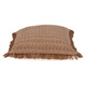 14" X 20" Brown and White Cotton Lumbar Throw Pillow with Fringe