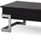 47" Black and Silver Wood And Iron Lift Top Sled Coffee Table