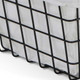 13" Black And White Fabric And Metal Basket