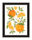 Citrus Orange Botanical Black Framed Print Wall Art