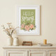 Hello Spring Floral White Framed Print Wall Art