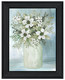 White Blooms Black Framed Print Wall Art