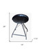 24" Gray Leather and Iron Low Back Counter Height Swivel Bar Chair