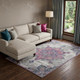 9' X 12' Pink Gray And Blue Area Rug