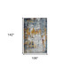9' X 12' Blue Orange And Gray Area Rug