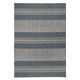 8' Runner Blue and Gray Striped Stain Resistant Indoor Outdoor Runner Rug