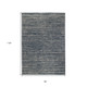 6' X 9' Gray and Blue Striped Stain Resistant Indoor Outdoor Area Rug