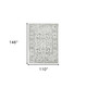 9' X 12' Ivory And Gray Floral Area Rug