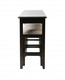 Set of Two 27" Light Gray and Dark Brown Solid Wood Backless Bar Chairs with Table