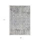 7' X 9' Gray And Ivory Geometric Shag Area Rug
