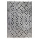 10' Black And Gray Geometric Shag Runner Rug