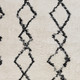 8' X 12' Black and Ivory Geometric Shag Area Rug