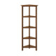 60" Walnut Solid Wood Four Tier Corner Bookcase
