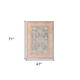 4' X 6' Coral And Blue Oriental Area Rug