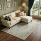 8' X 10' Tan And Light Green Medallion Area Rug