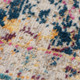 6' Turquoise And Orange Floral Distressed Round Rug