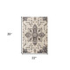 2' X 3' Ivory Gray And Brown Floral Medallion Area Rug