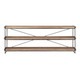 80" Light Brown and Black Solid Wood and Iron Console Table With Two Shelves