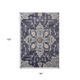 8' X 10' Ivory Gray And Blue Floral Medallion Area Rug