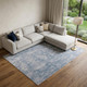 9' X 12' Blue and Gray Geometric Power Loom Washable Area Rug