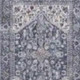 8' Green and Ivory Floral Power Loom Distressed Washable Runner Rug