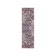 8' Blue and Red Geometric Power Loom Distressed Washable Runner Rug