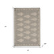 19" Set of Four Gray And Cream Geometric Medallion Cotton Placemats