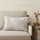 Natural and Ivory Throw Pillow with Embroidery