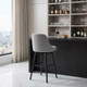 30" Light Gray and Black Fabric with Solid Wood Swivel Bar Height Bar Chair