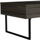 39" Espresso And Black Wood And Metal Lift Top Coffee Table With Drawer