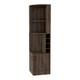 71" Walnut Wood Corner Bar Cabinet With Two Doors