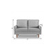 57" Gray And Dark Brown Velvet Loveseat