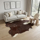 5' X 7' Brown and White Cowhide Handmade Area Rug