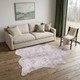 5' X 7' Gray and Pink Cowhide Hand Knotted Area Rug