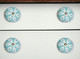 Set of Eight Turquoise And White Ceramic And Metal Drawer Pull Knobs