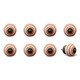 Set of Eight Orange And White Ceramic And Metal Drawer Pull Knobs