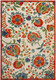 5' X 8' Red Gold Green And Teal Blue Floral Indoor Outdoor Area Rug