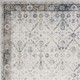 9' X 12' Blue and Ivory Floral Medallion Power Loom Distressed Washable Area Rug