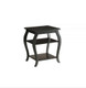 23" Black Wood Bow Leg End Table With Two Shelves