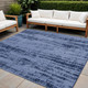 5' Denim Blue And Navy Blue Square Abstract Indoor Outdoor Area Rug