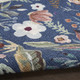 4' X 6' Blue and Pink Floral Power Loom Non Skid Area Rug