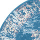 5' Blue And Ivory Medallion Distressed Round Rug