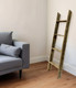 4 Step Rustic Black Wood Ladder Shelf